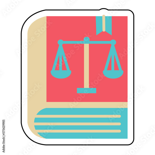 Sticker CONSTITUTIONAL LAW design vector icon