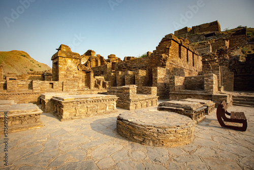 Ancient Buddhist monastery complex Takht-i-Bhai, archaeological site in Khyber-Pakhtunkhwa province of Pakistan photo