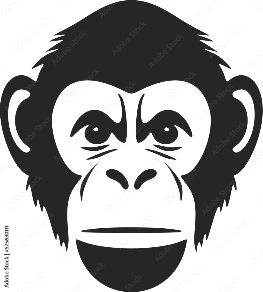 Striking black and white monkey logo to stylishly represent your brand.
