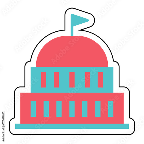 Sticker GOVERNMENT design vector icon