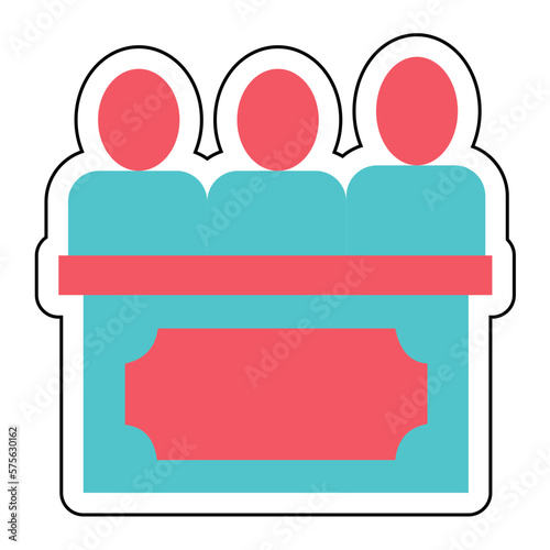 Sticker JURY design vector icon