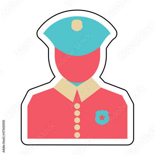 Sticker POLICEMAN design vector icon