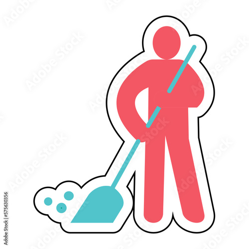 Sticker PUBLIC SERVICE PUNISHMENT design vector icon