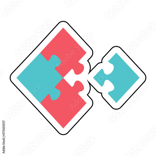 Sticker PUZZLE design vector icon