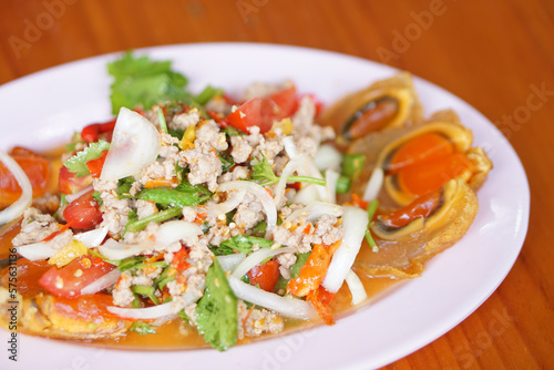 Thai food, preserved egg salad