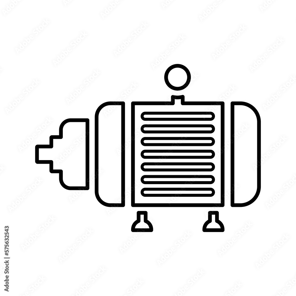 Cabriolet, electric, electromotor line icon. Outline vector.