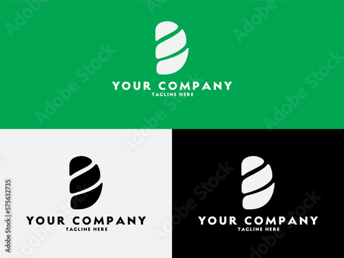 word D logo design with 3 shapes and modern style