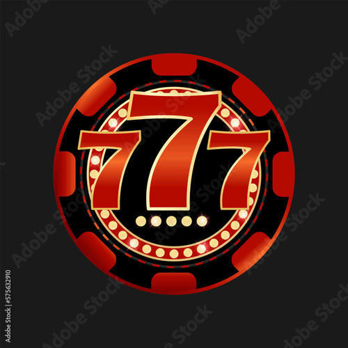 Casino chip with 777 Jackpot