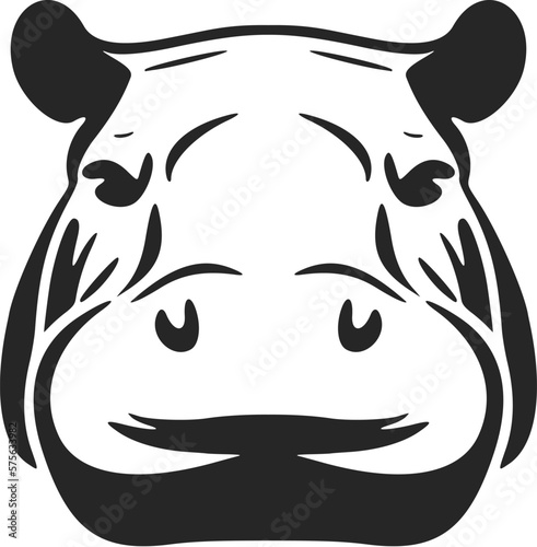 A contemporary black and white hippo logo for your brand's sophistication.