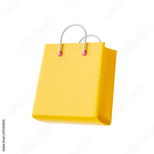 Paper bags icon. Online shopping concept. 3d render illustration transparency background