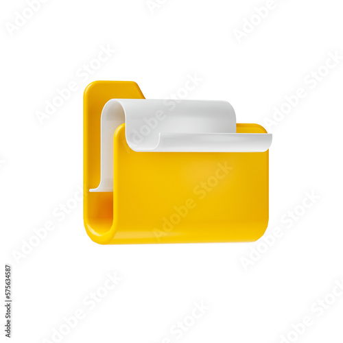 Files Folder icon. 3d render illustration transparency background