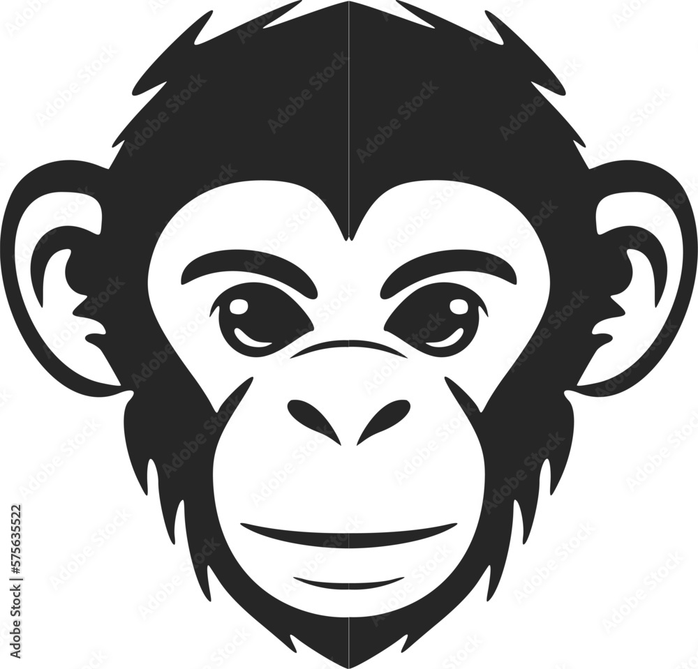 A sophisticated black and white primate vector logo for your corporate identity.