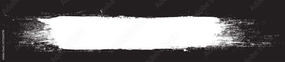 White brush stroke isolated on black background. Paint brush stroke vector for ink paint, grunge design element, dirt banner, watercolor design, dirty texture. Trendy brush stroke, vector illustration White brush stroke isolated on black background. Paint brush stroke vector for ink paint, grunge design element, dirt banner, watercolor design, dirty texture. Trendy brush stroke, vector illustration