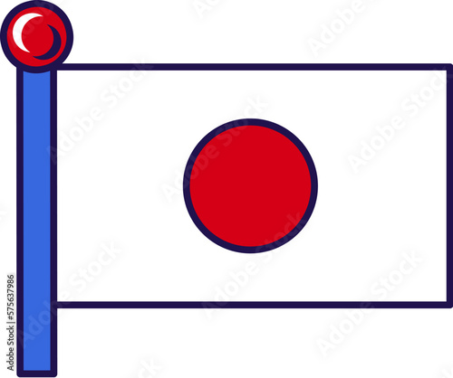 Japan country nation flag on flagstaff vector Free Download Japan country nation flag on flagstaff vector - GFXLoad
