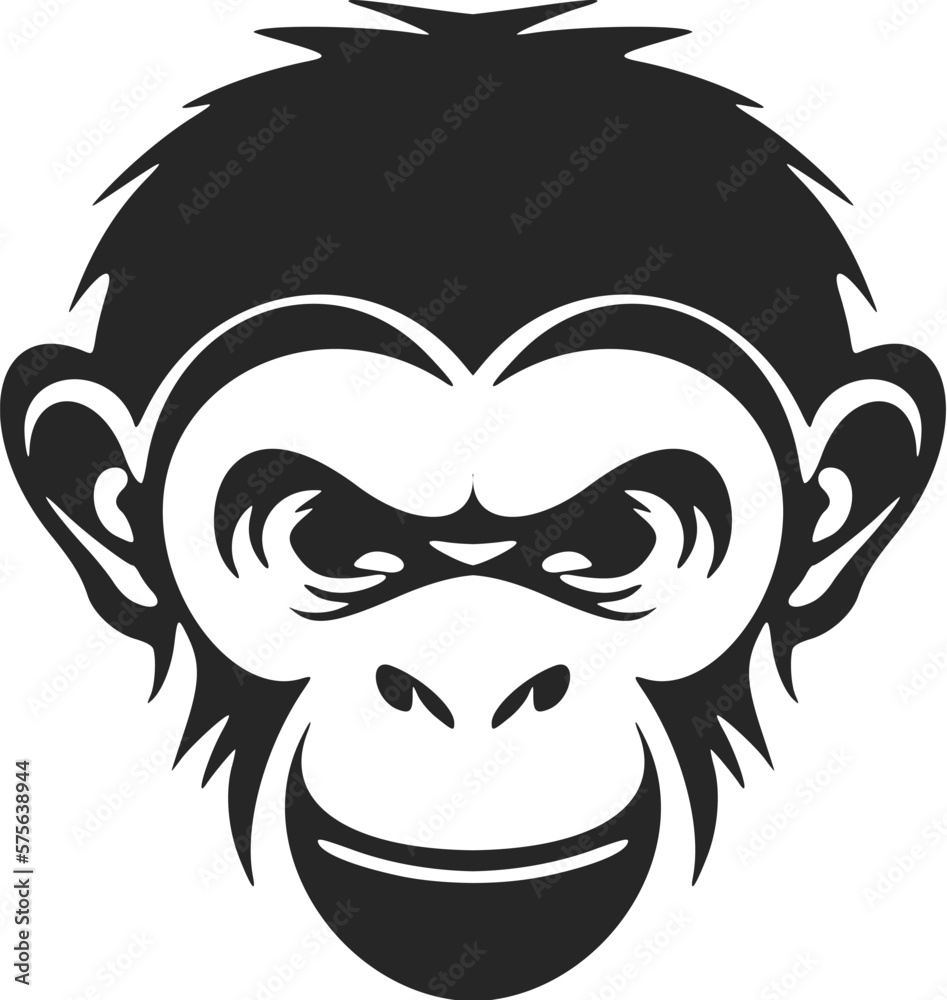 Make your brand stand out with this elegant black and white monkey logo vector.