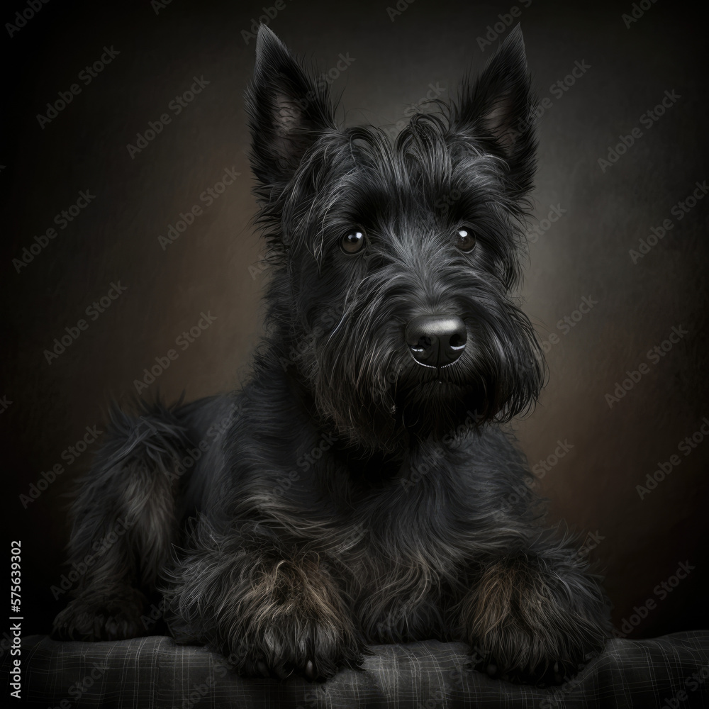 portrait of a black Russian terrier