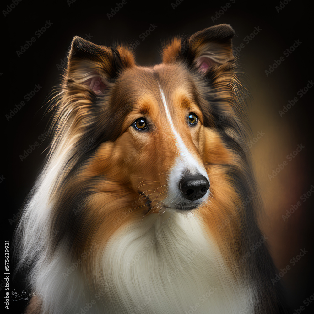 Naklejka premium portrait of a collie