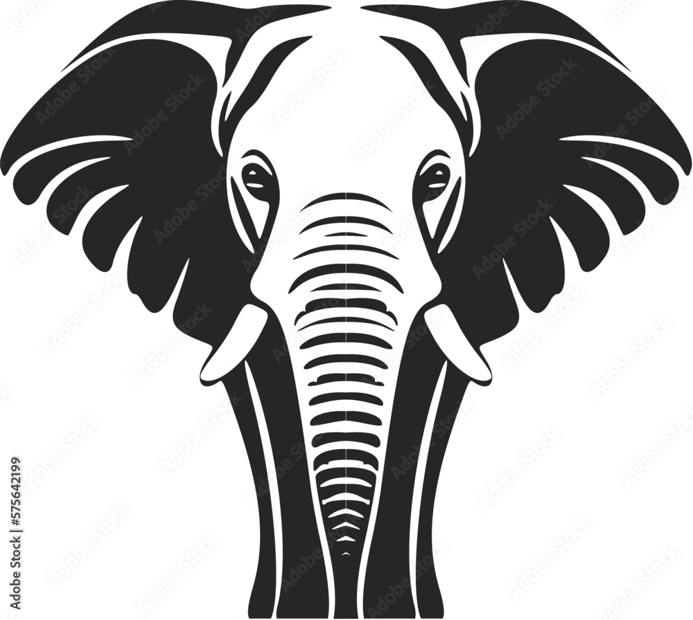 Elegant black and white elephant logo vector for your brand identity