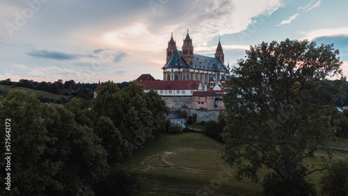 A monastery that looks like Hogwarts which is located in Schwäbisch Hall and is called Comburg Monastery. It could also be a castle or a palace