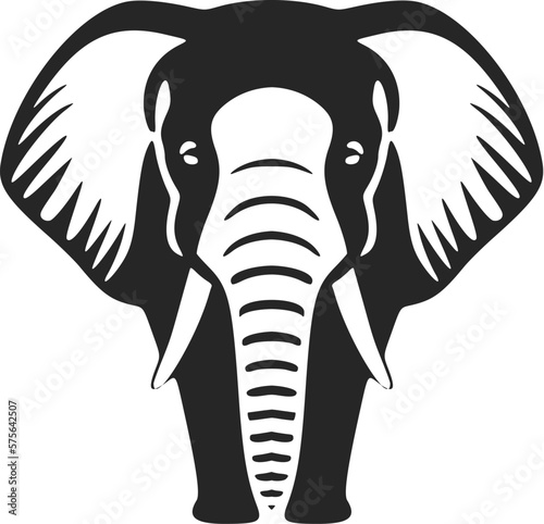 A sophisticated logo of a black and white elephant for your brand.