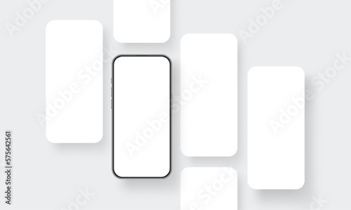 Phone With Blank App Screens. Mockup for Mobile Apps Designs. Vector Illustration