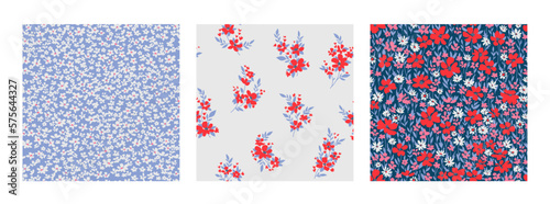 Design of spring print with flowers for textile and dresses