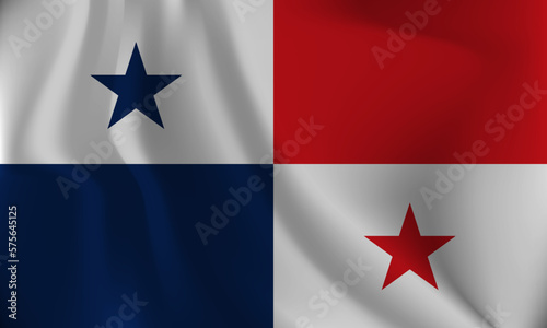 Flag of Panama, with a wavy effect due to the wind.