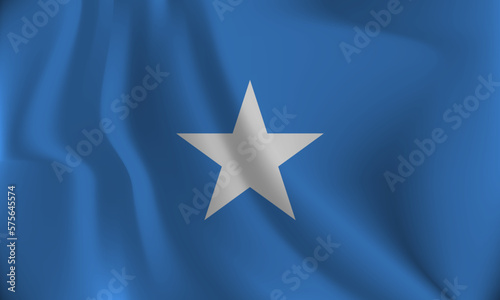 Flag of Somalia, with a wavy effect due to the wind.