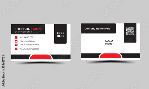  Modern Business Card Design with red and white color background
