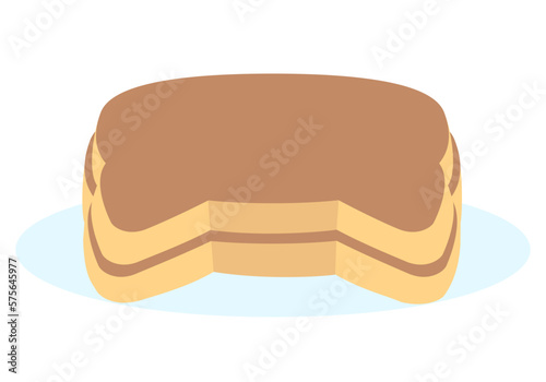 かわいいネコ型のパンケーキのイラスト素材　プレーン