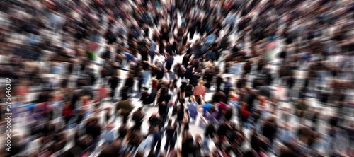 Faceless mass of people motion abstract illustration. Crowd of people background wide format.