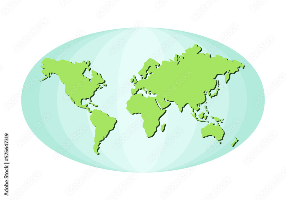 Earth with continents. Green silhouette of land on a blue oval. Earth with continents. Green silhouette of land on a blue oval.