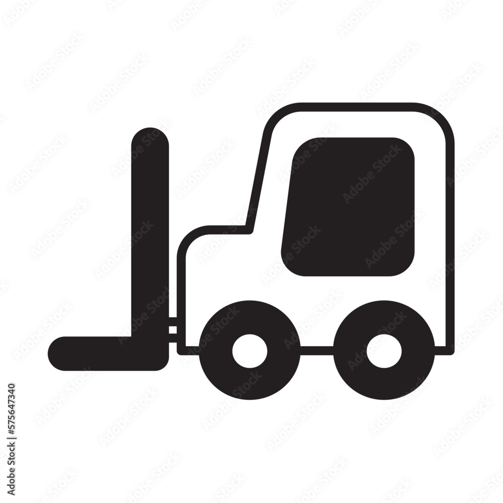 Solid Line FORKLIFT design vector icon Solid Line FORKLIFT design vector icon