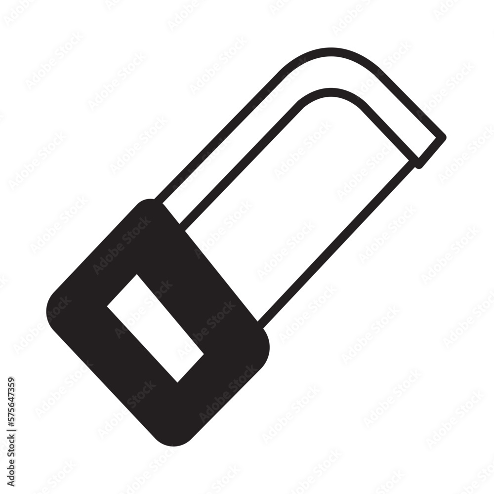 Solid Line HACKSAW design vector icon Solid Line HACKSAW design vector icon