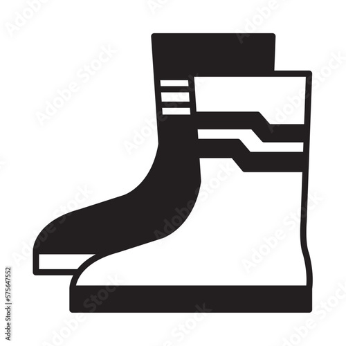 Solid Line PROTECTIVE BOOTS design vector icon