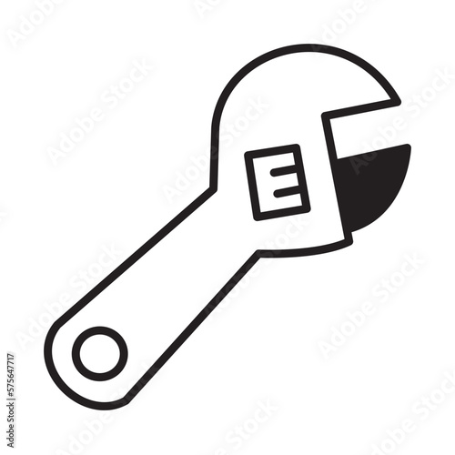 Solid Line WRENCH design vector icon