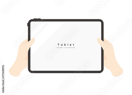 タブレットと手 ベクターイラスト