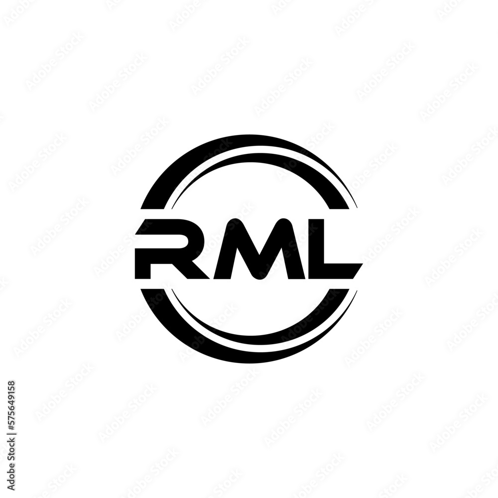 RML letter logo design with white background in illustrator, vector logo modern alphabet font overlap style. calligraphy designs for logo, Poster, Invitation, etc.