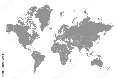 Sulu Sea on the world map. Vector illustration.