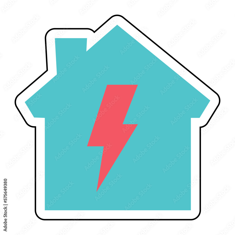 Sticker ELECTRIC INTALATION design vector icon Sticker ELECTRIC INTALATION design vector icon