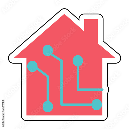 Sticker BUILDING INSTALATION design vector icon