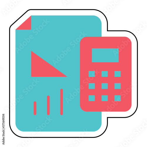 Sticker CALCULATIONS design vector icon