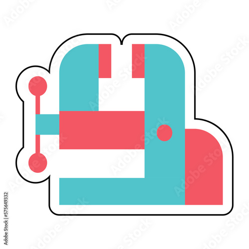 Sticker CLAMP design vector icon