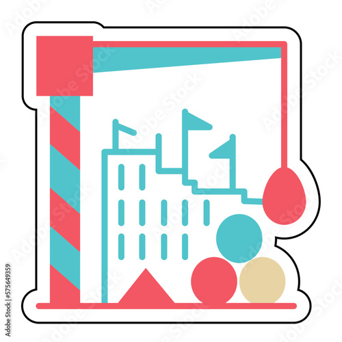 Sticker CONSTRUCTION design vector icon