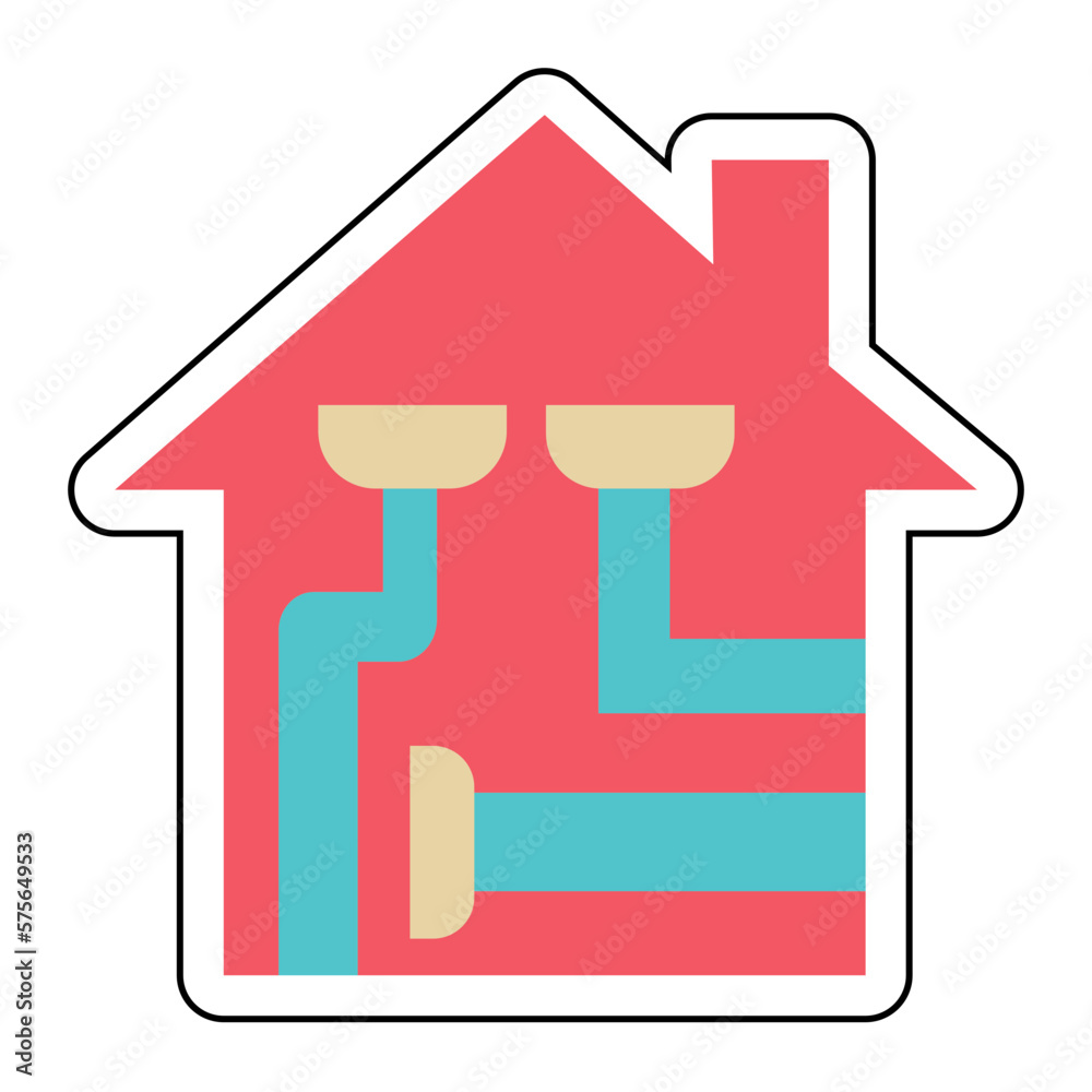 Sticker PLUMBING INSTALATION design vector icon Sticker PLUMBING INSTALATION design vector icon