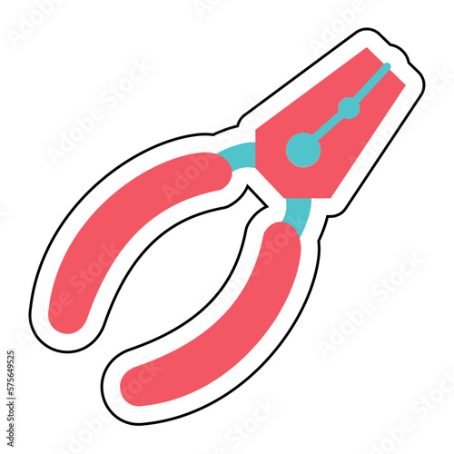 Sticker PLIERS design vector icon