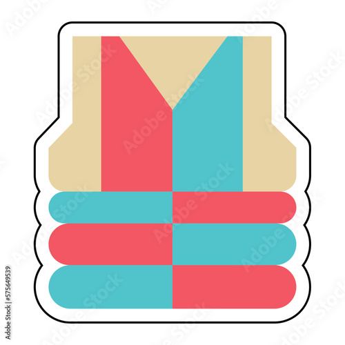 Sticker PROTECTIVE CLOTHES design vector icon