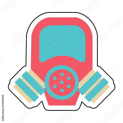 Sticker RESPIRATION MASK design vector icon