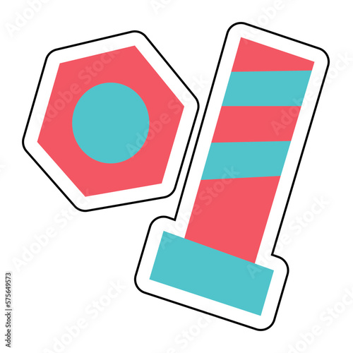 Sticker SCREW design vector icon