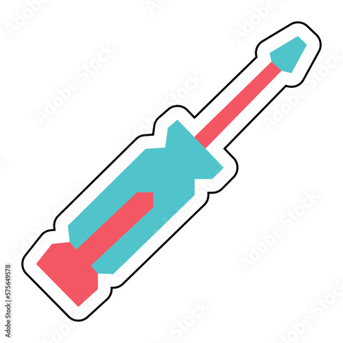 Sticker SCREWDRIVER design vector icon